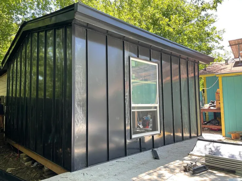 Black standing seam metal wall panels for Metal Roof Installation in Edgewood